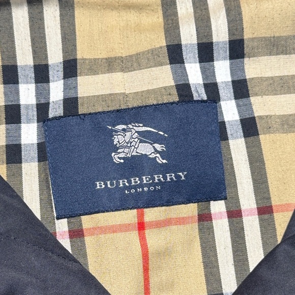 BURBERRY Vintage Classic Black Women's Car Coat Nova Check Size 8R Faded Fabric - Picture 4 of 16